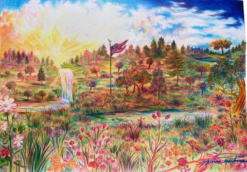 Landschap kleur potlood
