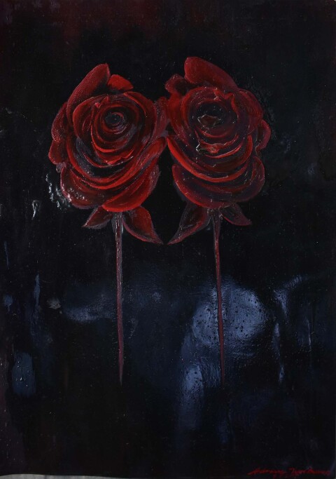 Night rose olie met structuur