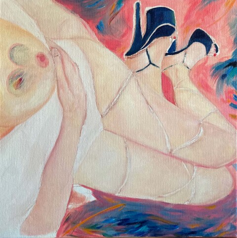 Woman act abstract in progress olie